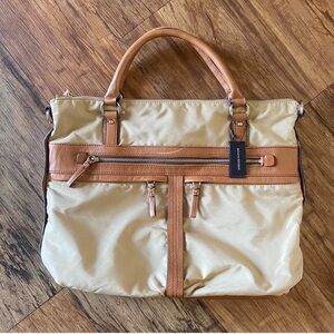 Banana Republic Tan and Cream Women's Laptop Tote Bag